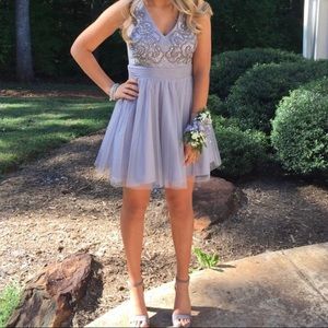 Silver Gray Homecoming/Formal Dress